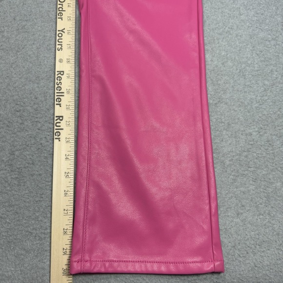 Judy Blue Faux Leather Pants Womens 7/28 (29x30) Pink Straight Leg Highrise - Picture 9 of 10